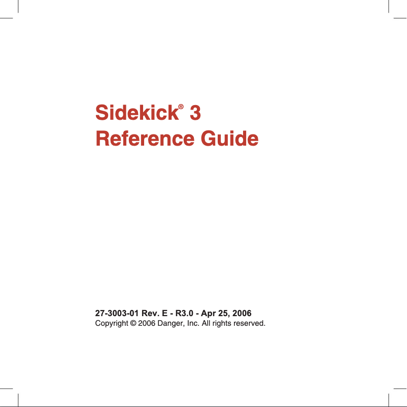 Página 1 del manual Manual de usuario Sharp Sidekick 3