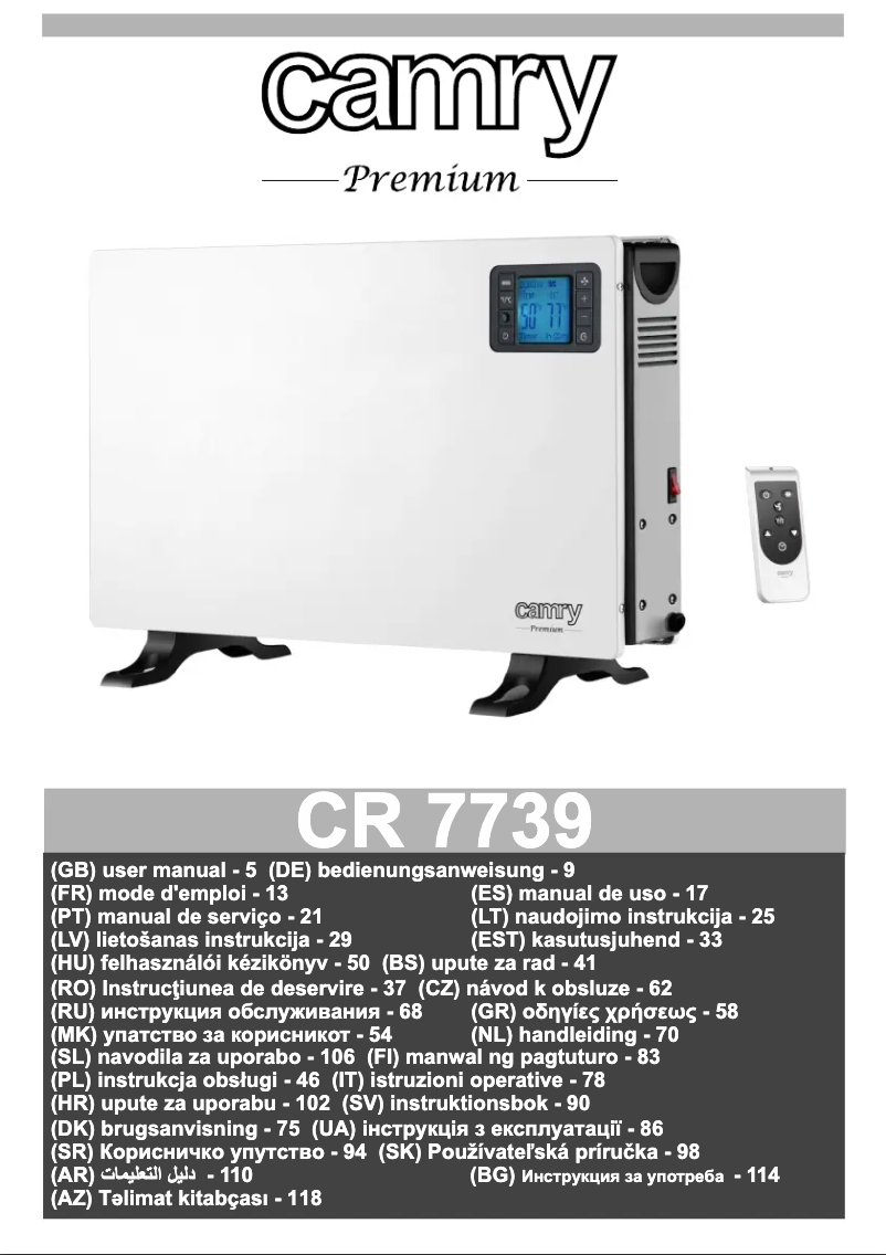 Imagen de la primera página del manual del dispositivo CR 7739