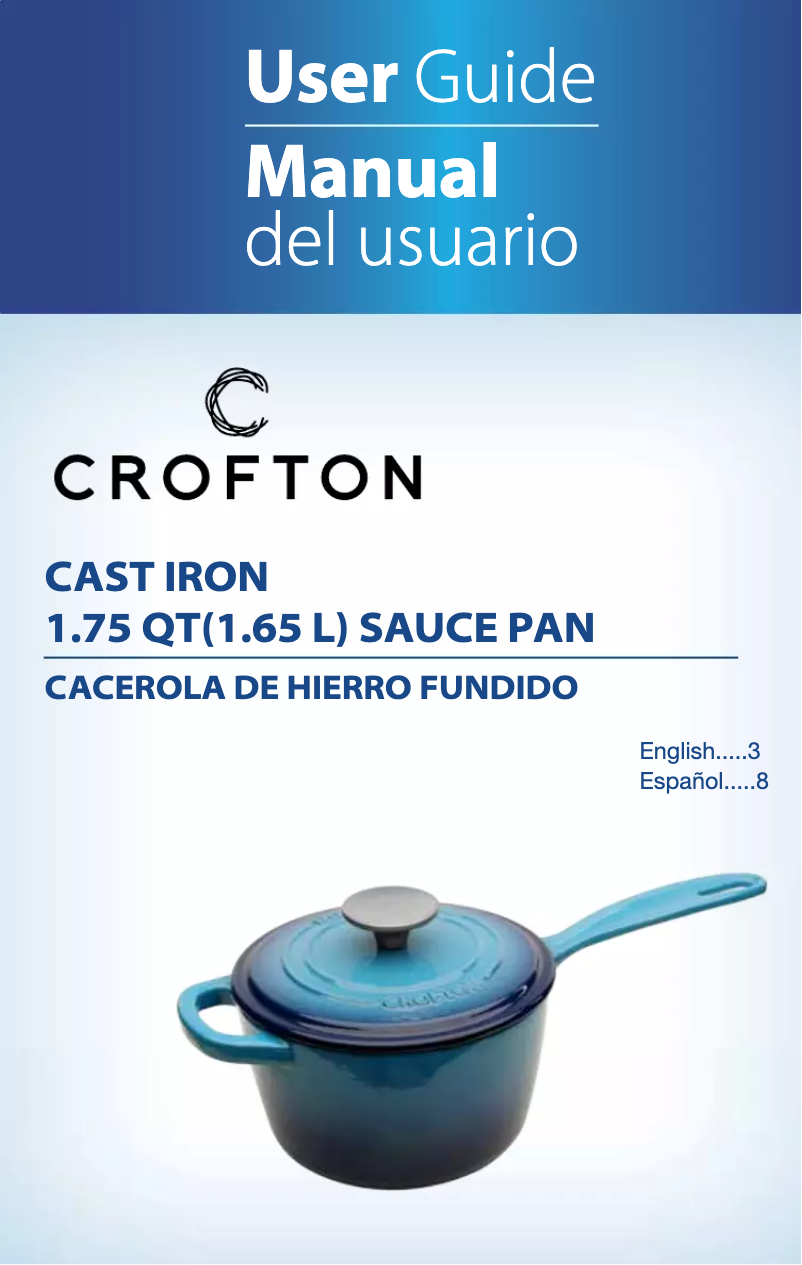Página 1 del manual Manual de usuario Crofton 1.75 qt. Cast Iron Saucepan