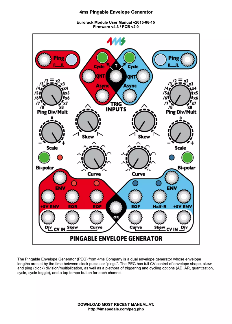 Página 1 del manual Manual de usuario 4ms Pingable Envelope Generator