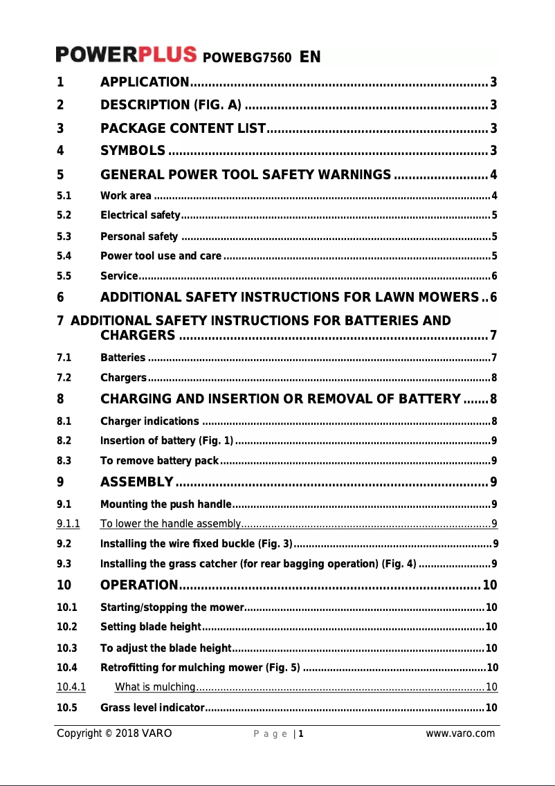 Página 1 del manual Manual de usuario PowerPlus POWEBG7560