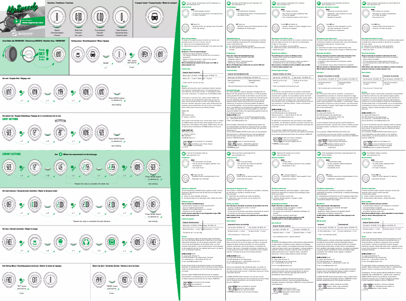 Página 1 del manual Manual de usuario Sigma My Speedy