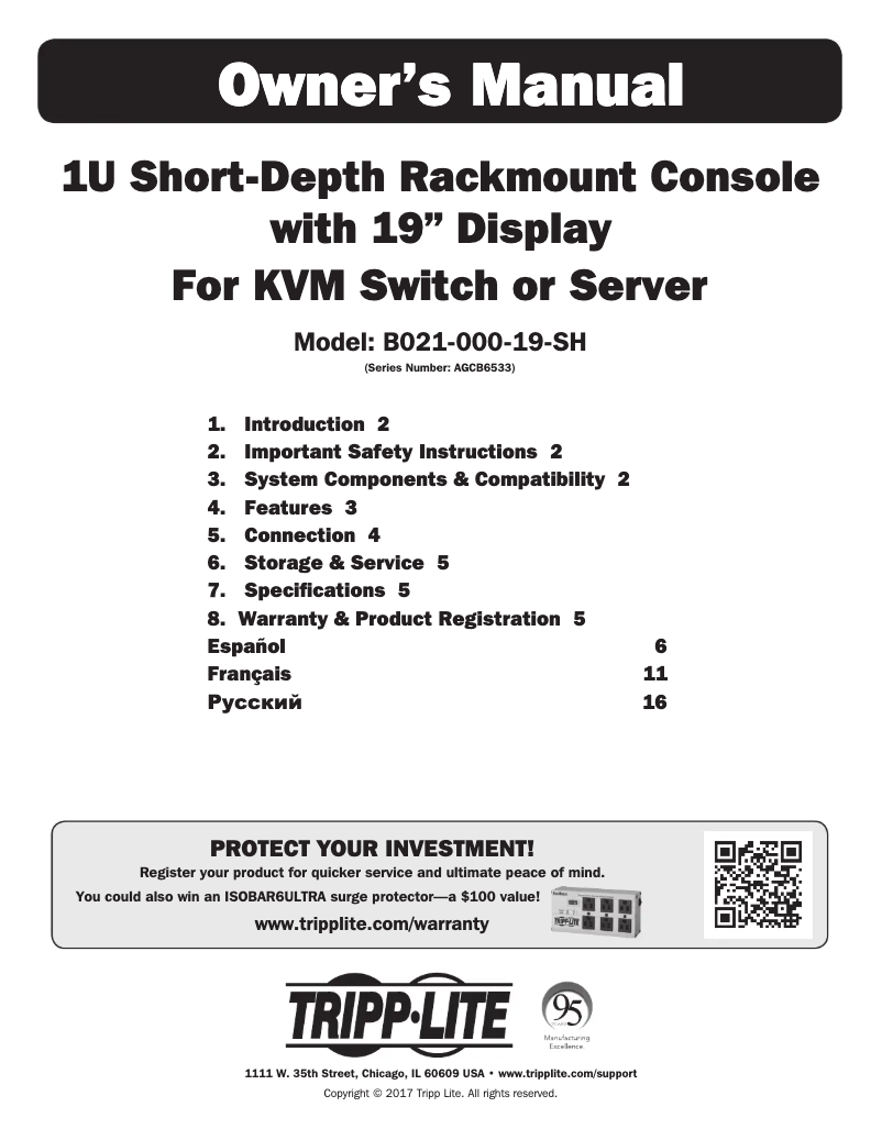 Página 1 del manual Manual de usuario Tripp Lite B021-000-19-SH