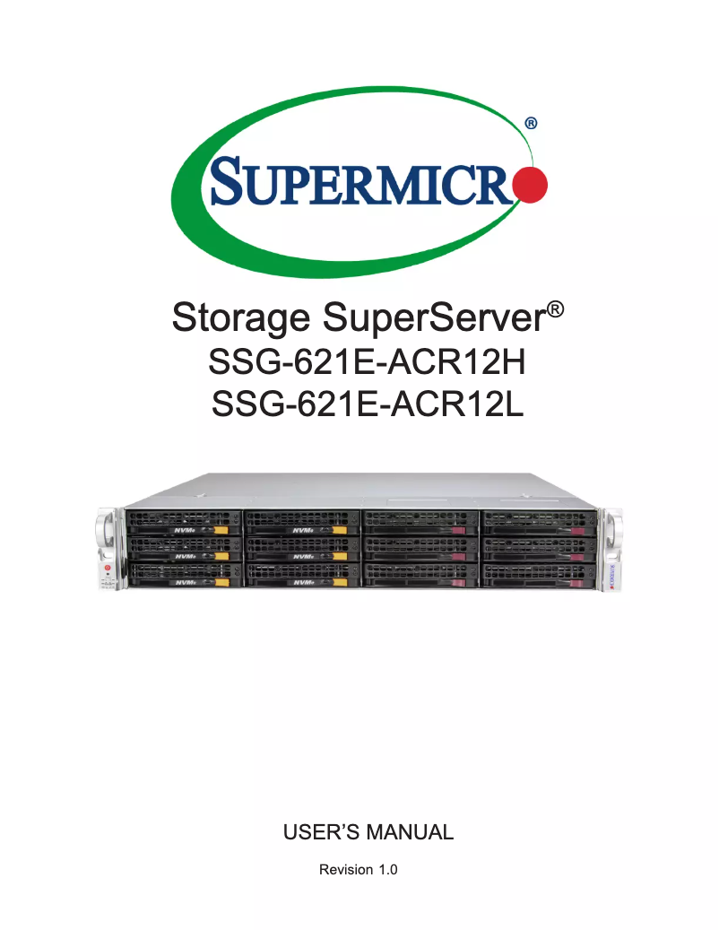 Imagen de la primera página del manual del dispositivo SuperServer SSG-621E-ACR12L
