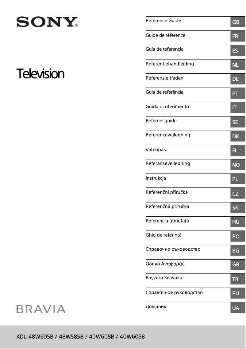 Imagen de la primera página del manual del dispositivo Bravia KDL40W605B