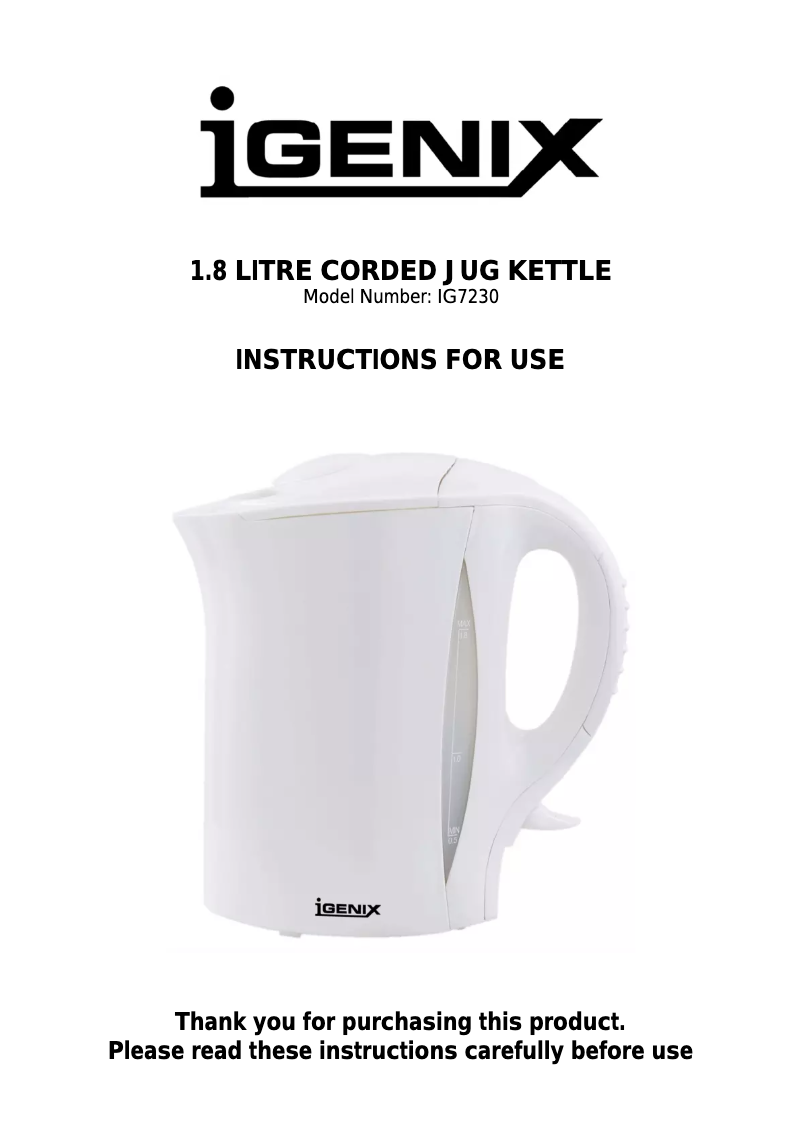 Imagen de la primera página del manual del dispositivo IG7230