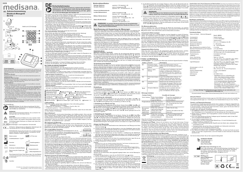 Imagen de la primera página del manual del dispositivo BU 512