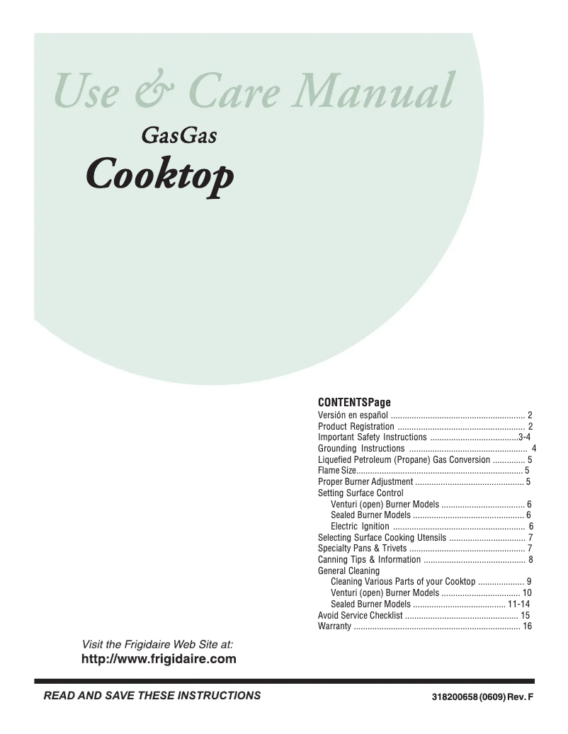 Imagen de la primera página del manual del dispositivo FGC36S6AS