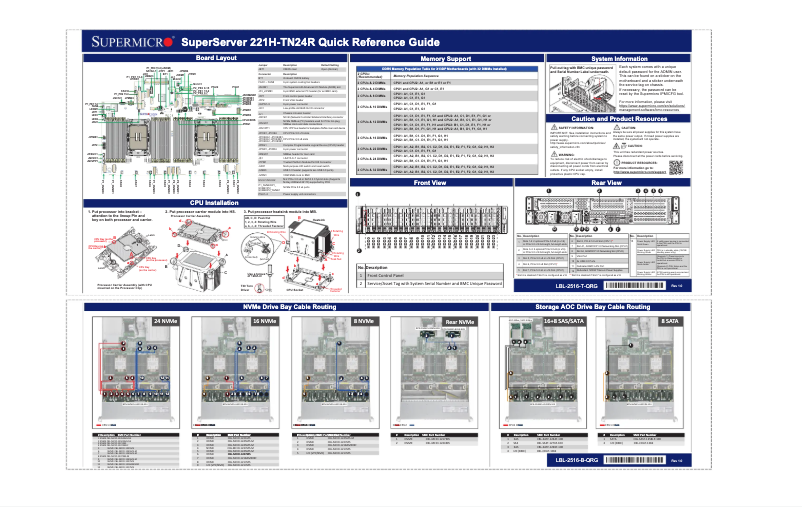 Imagen de la primera página del manual del dispositivo SuperServer SYS-221H-TN24R