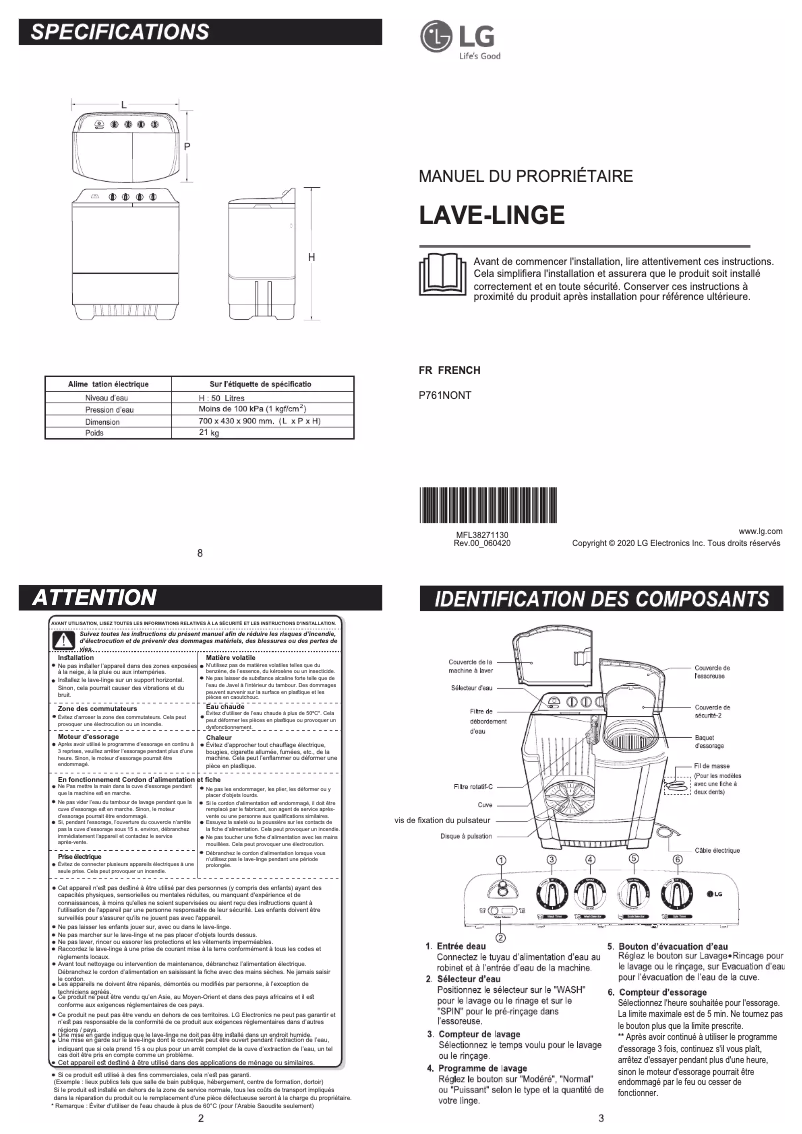 Imagen de la primera página del manual del dispositivo P761NONT
