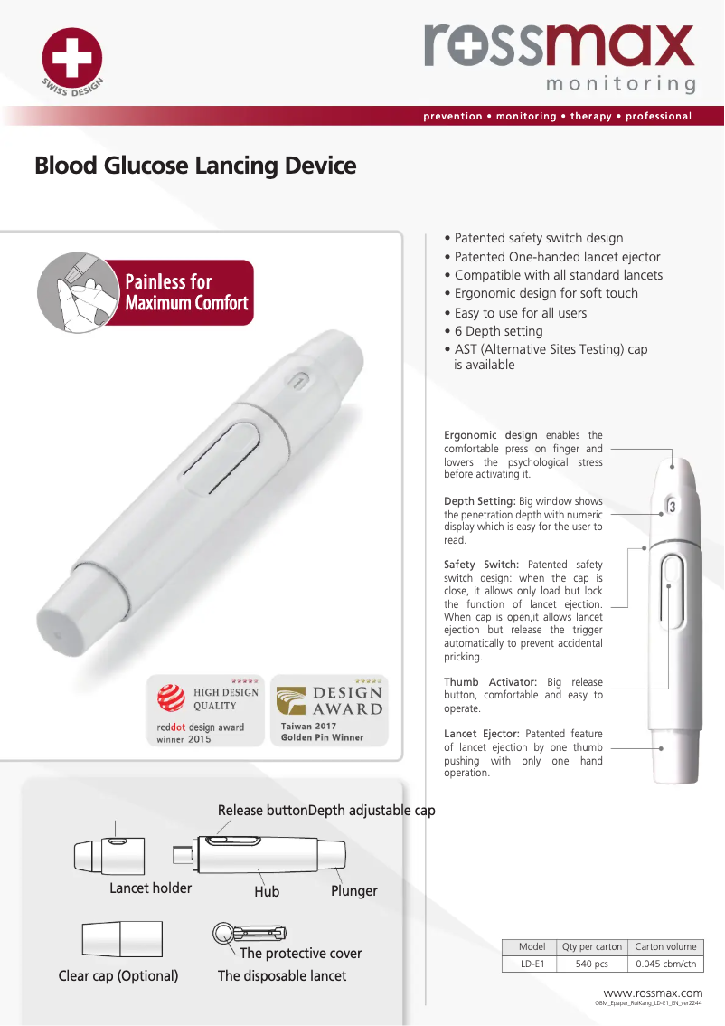 Página 1 del manual Folleto Rossmax LD-E1