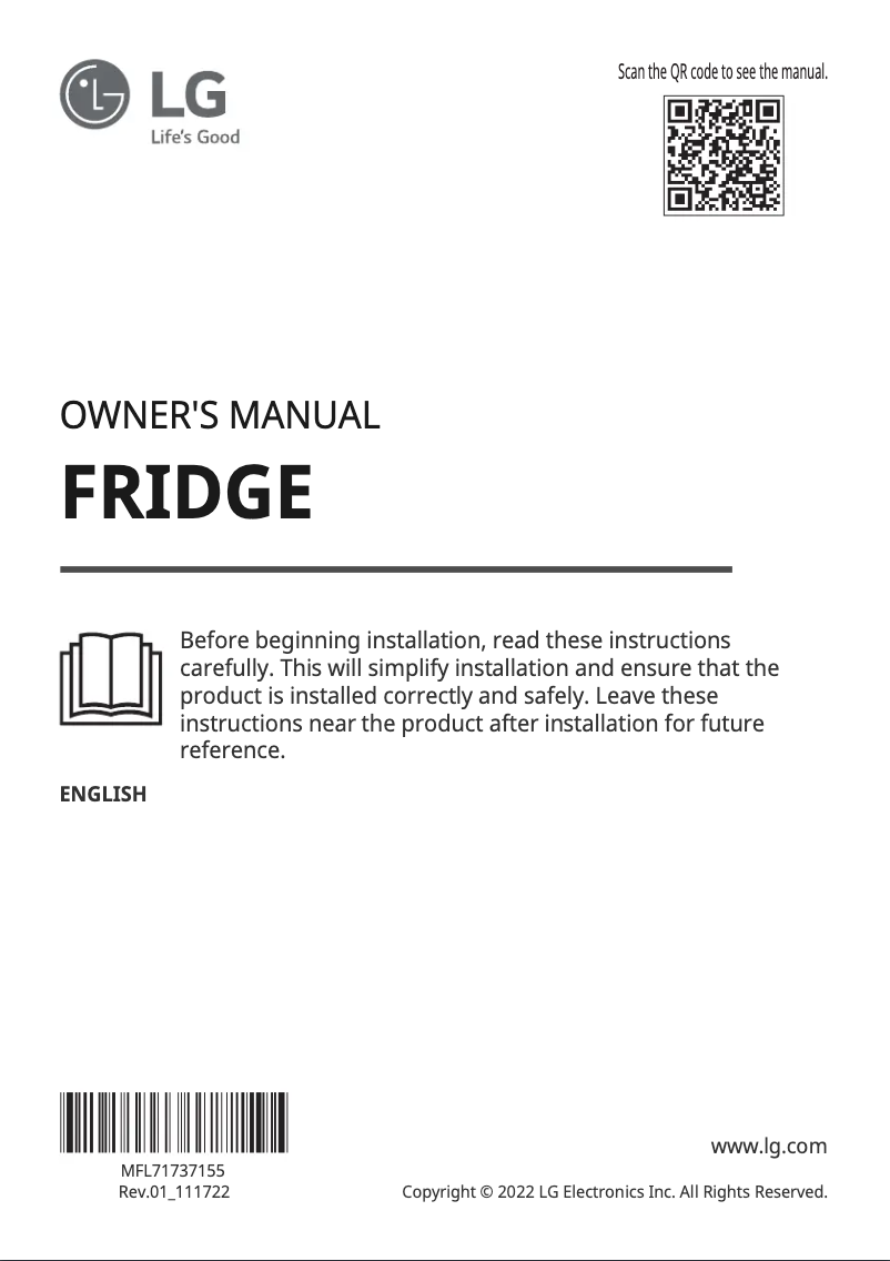 Página nº 1 - Manual de usuario LG GC-F511ELDM