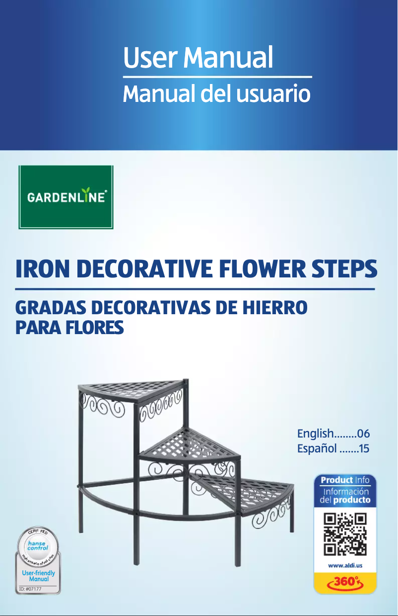 Página 1 del manual Manual de usuario Gardenline Whirling Decorative Flower Steps 94229