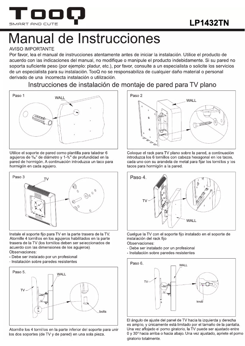 Página nº 1 - Manual de usuario TooQ LP1432TN