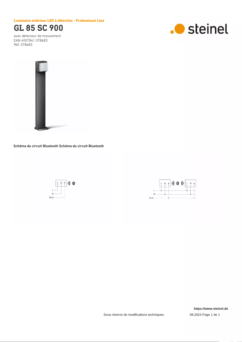 Página 1 del manual Diagrama de cableado Steinel GL 85 SC 900