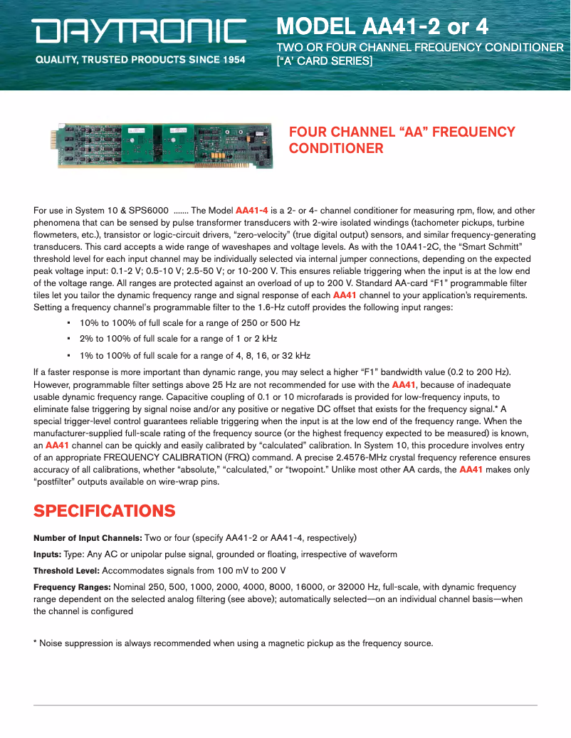 Imagen de la primera página del manual del dispositivo AA41-2F1