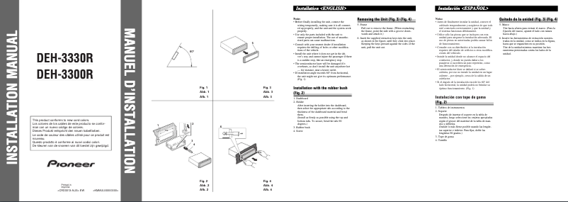 Página 1 del manual Manual de usuario Pioneer DEH-3300R
