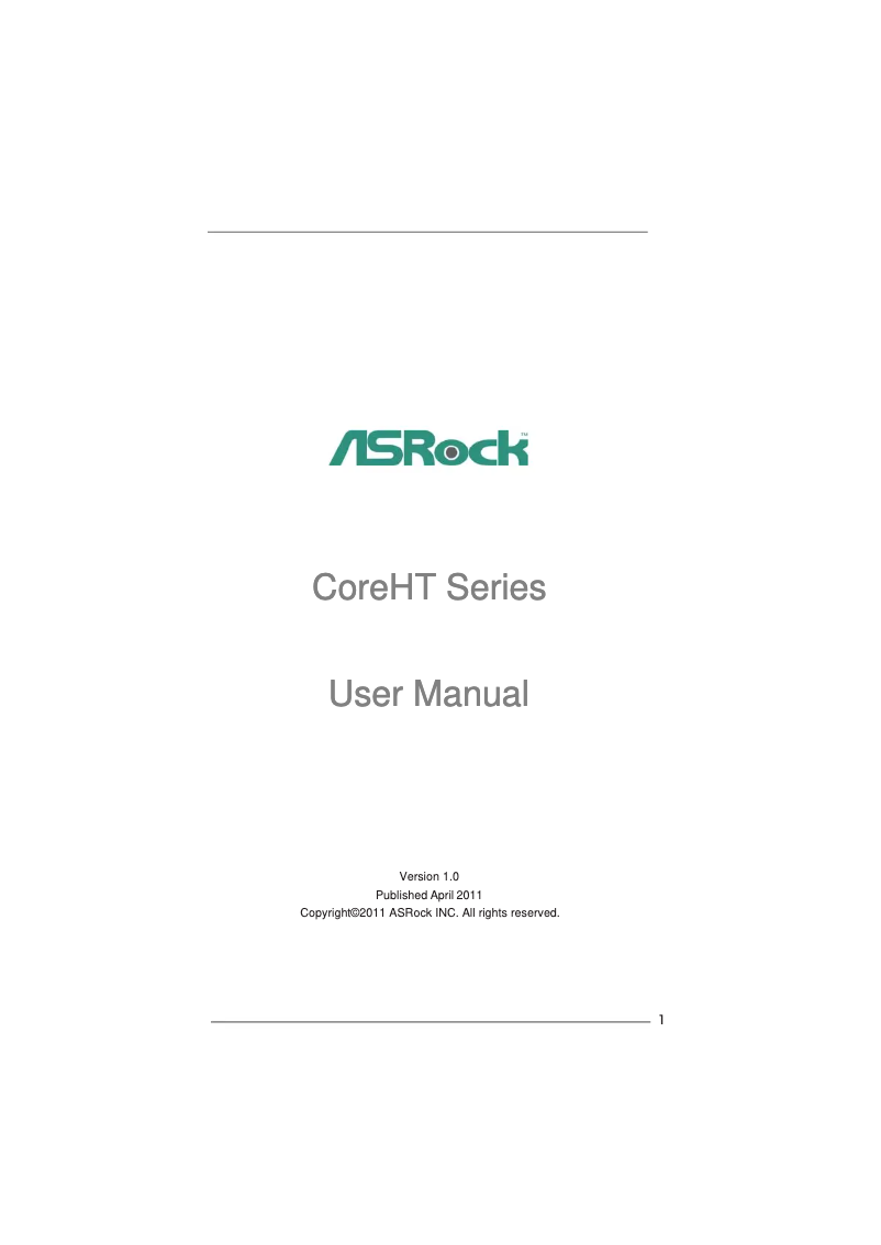 Página nº 1 - Manual de usuario Asrock CoreHT 252B