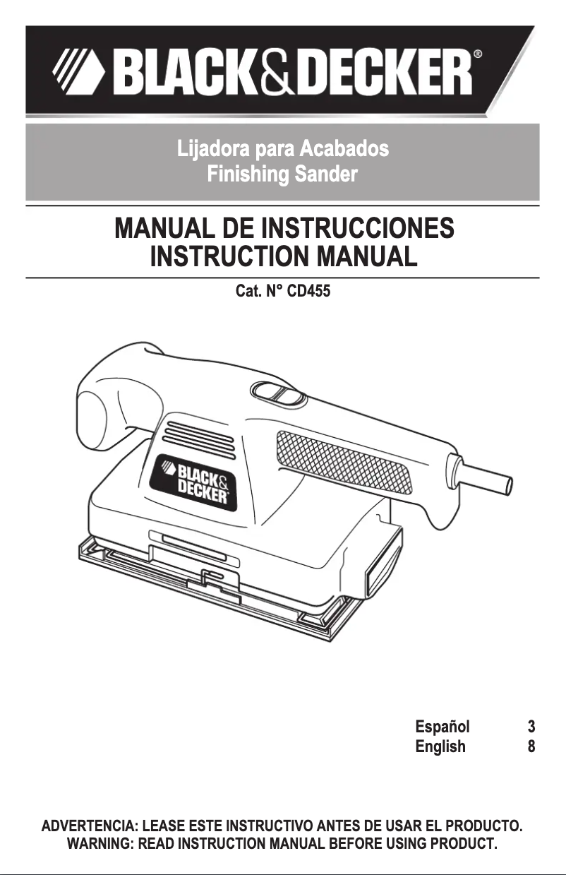 Imagen de la primera página del manual del dispositivo CD455