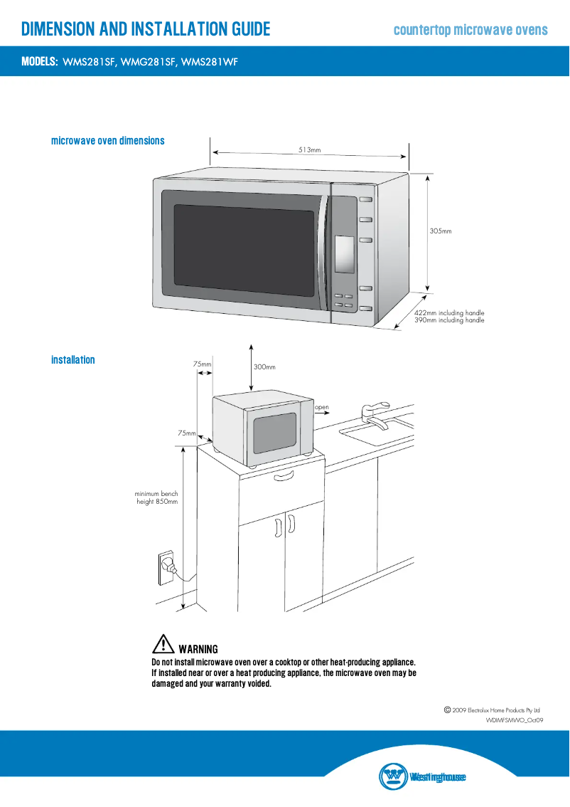 Página 1 del manual Manual de usuario Westinghouse WMS281SF
