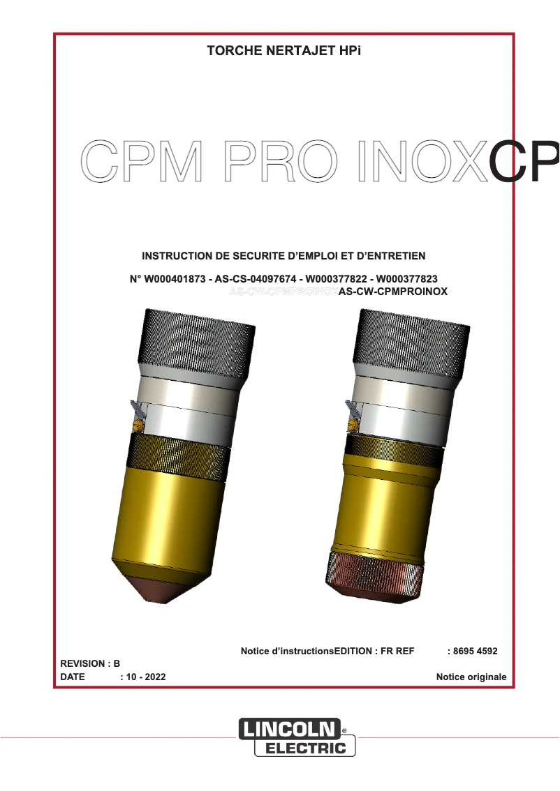 Imagen de la primera página del manual del dispositivo CPM PRO