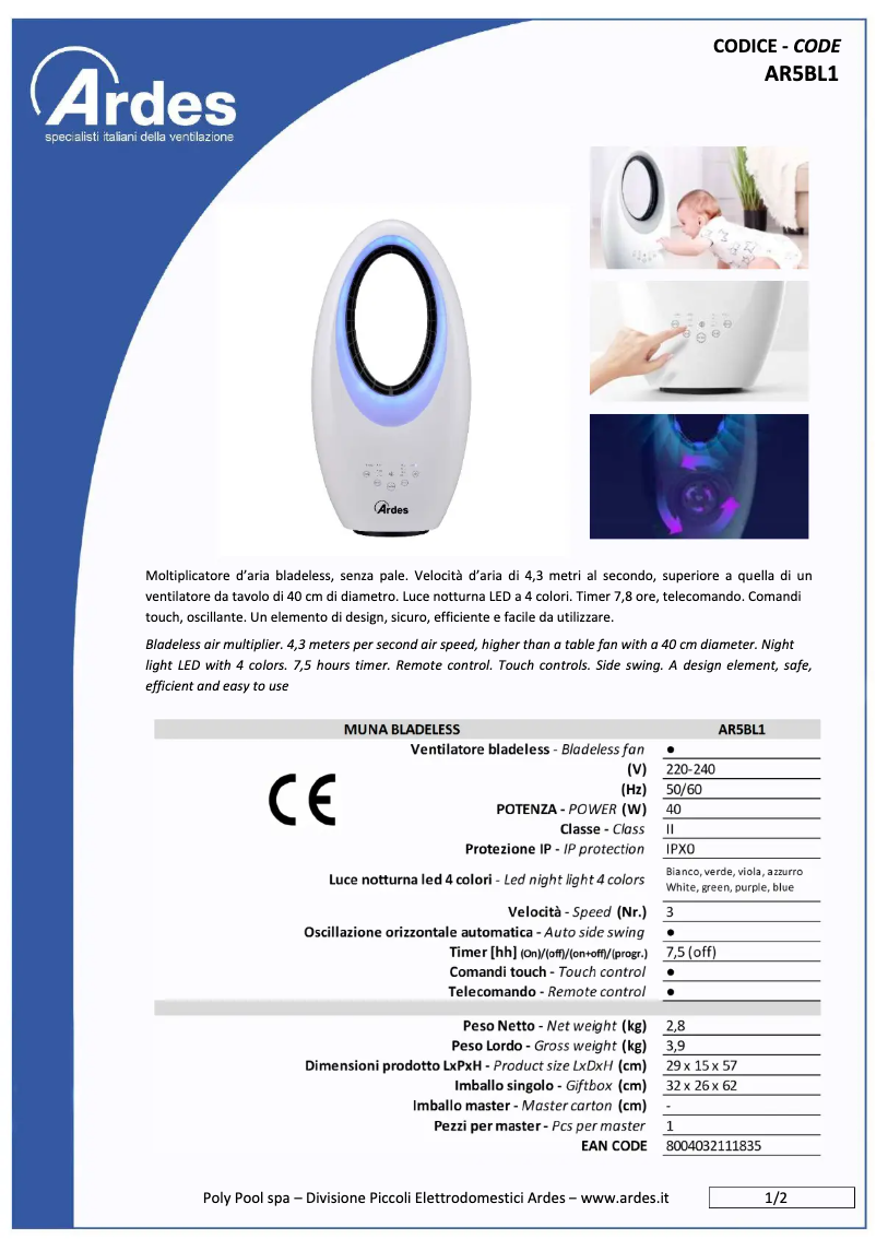 Imagen de la primera página del manual del dispositivo AR5BL1