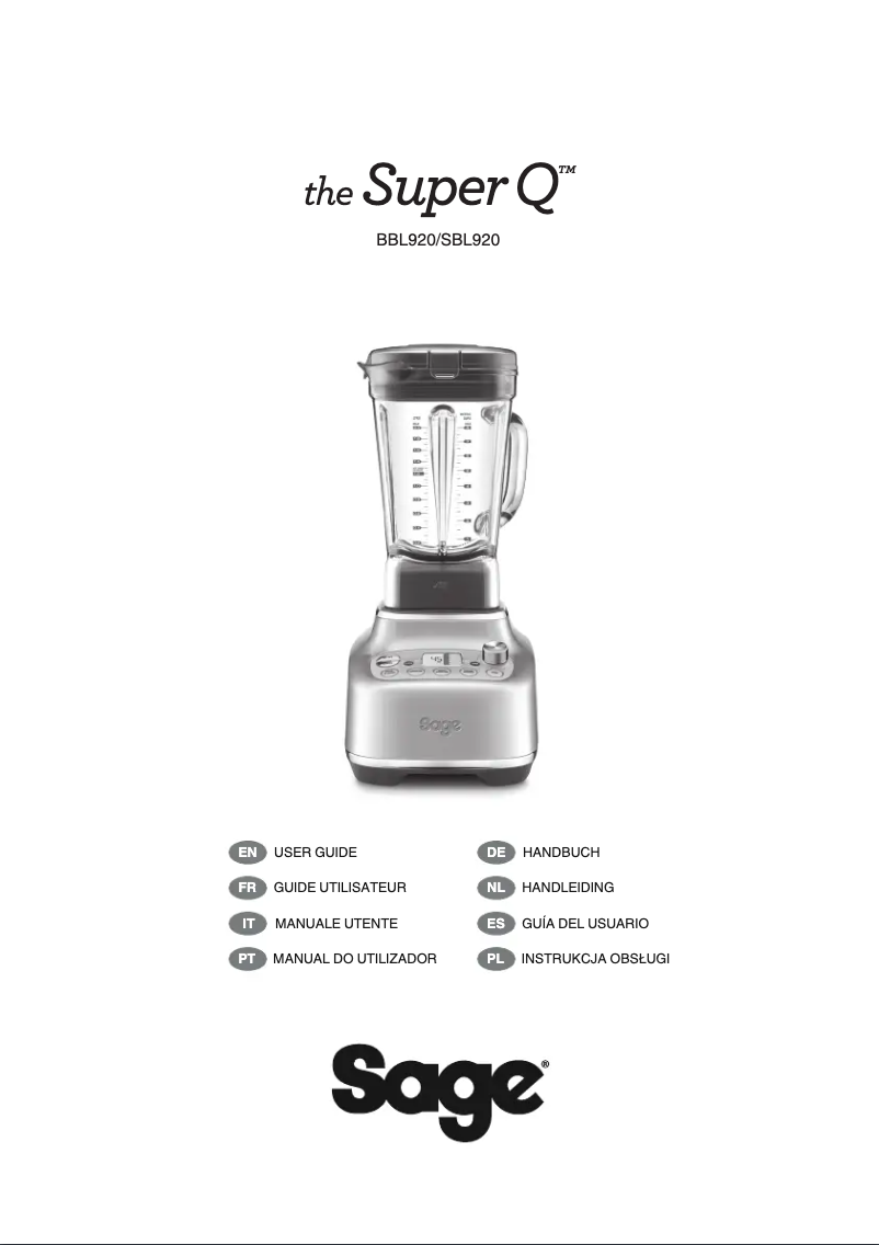 Página 1 del manual Manual de usuario Sage the Super Q SBL920