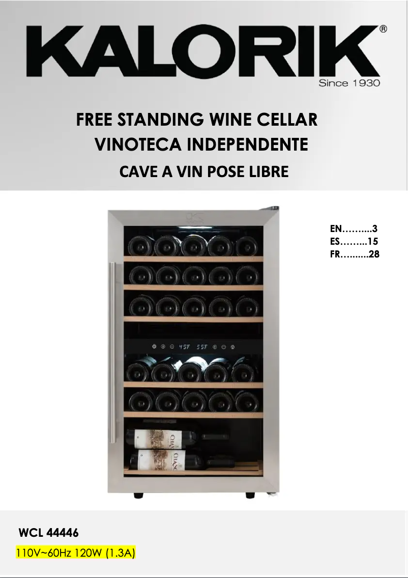 Imagen de la primera página del manual del dispositivo WCL 44446