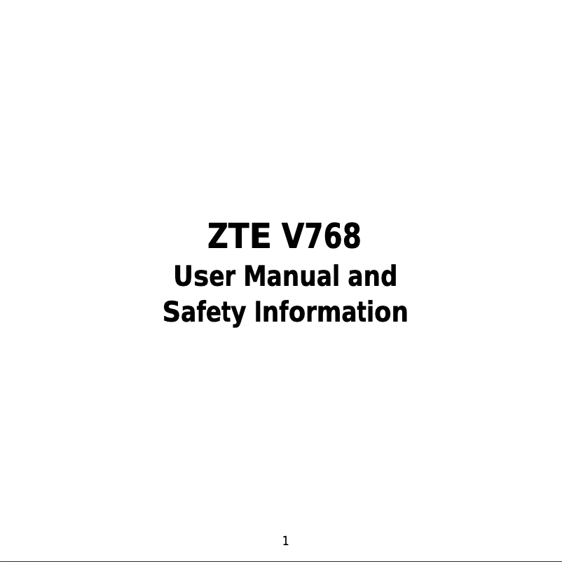 Página nº 1 - Manual de usuario ZTE V768