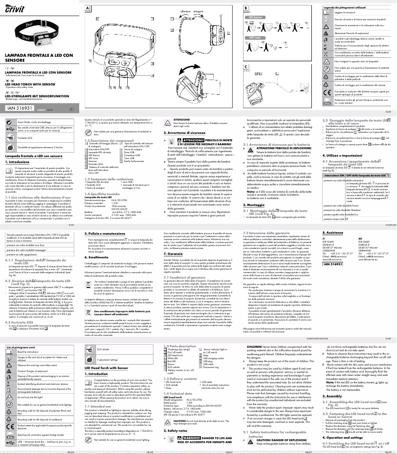 Imagen de la primera página del manual del dispositivo IAN 316931