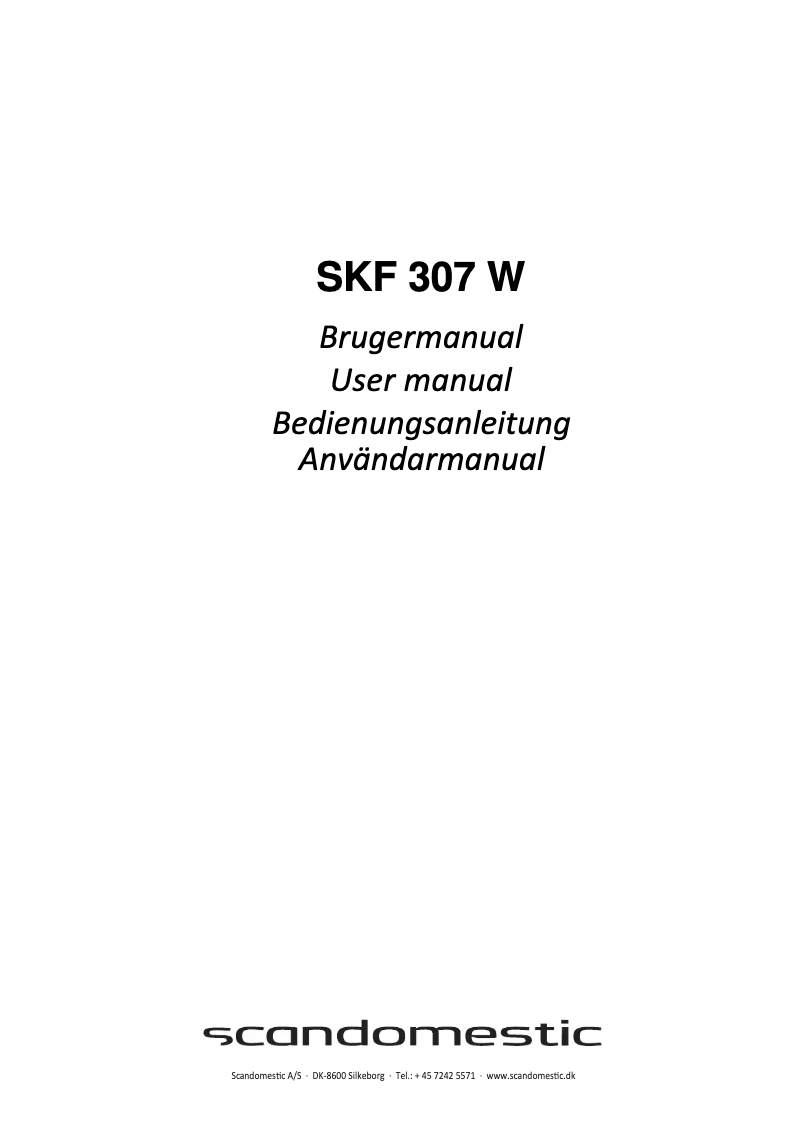 Imagen de la primera página del manual del dispositivo SKF 307 W