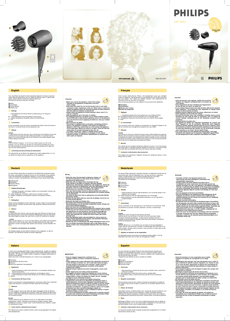 Imagen de la primera página del manual del dispositivo HP4833