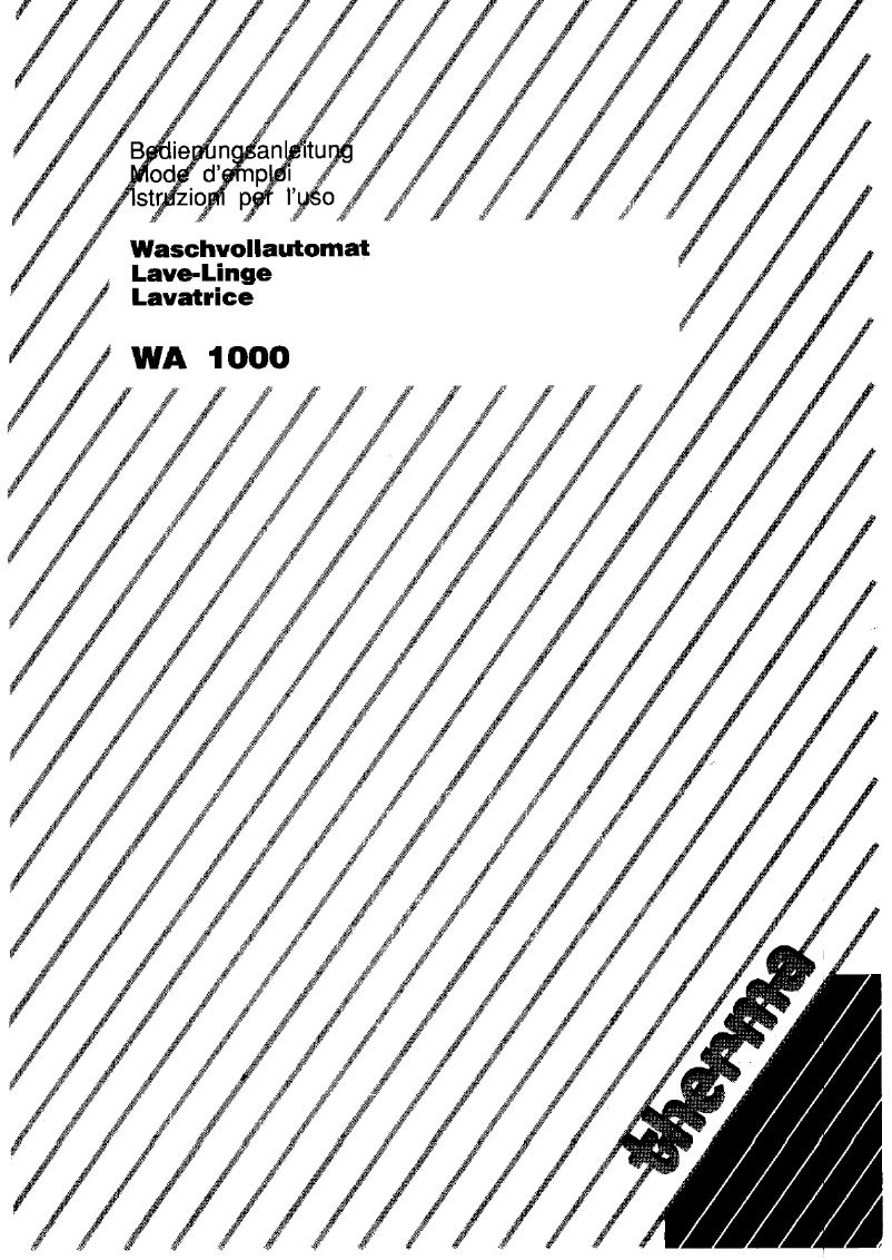 Página 1 del manual Manual de usuario Zanker WA 1000 excl