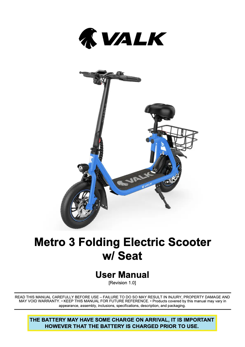 Imagen de la primera página del manual del dispositivo Metro 3