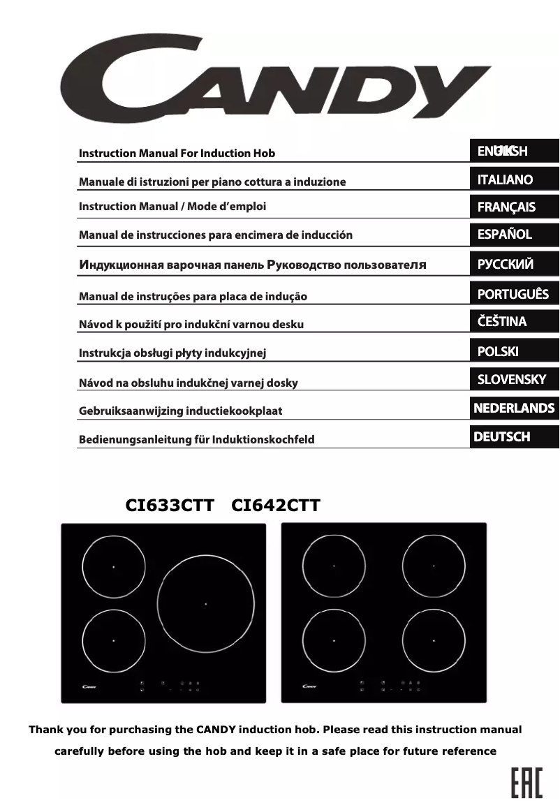 Página 1 del manual Manual de usuario Candy CI633CTT