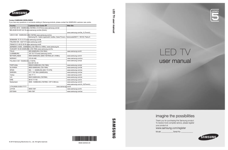 Imagen de la primera página del manual del dispositivo UE46C5100QW