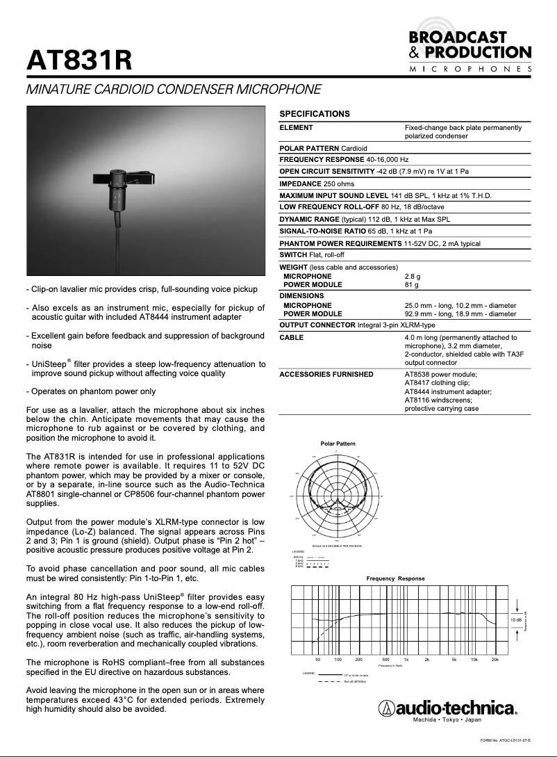 Imagen de la primera página del manual del dispositivo AT831R