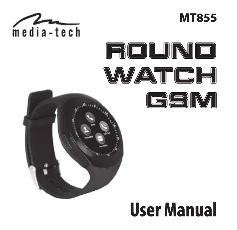 Imagen de la primera página del manual del dispositivo Round Watch GSM MT855