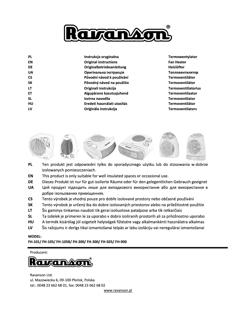Página 1 del manual Manual de usuario Ravanson FH-400