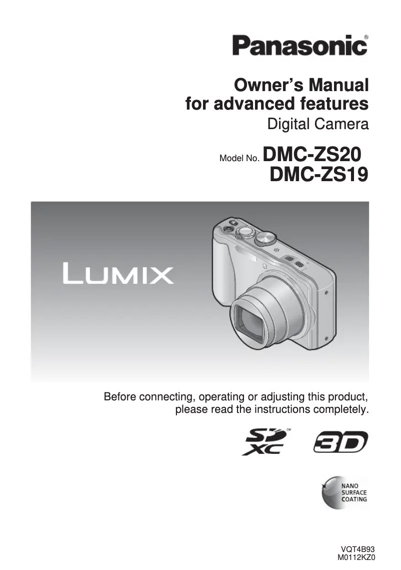 Imagen de la primera página del manual del dispositivo Lumix DMC-ZS19