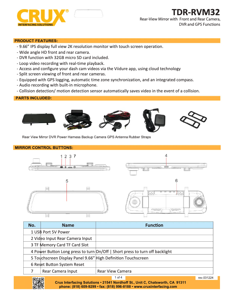 Imagen de la primera página del manual del dispositivo TDR-RVM32