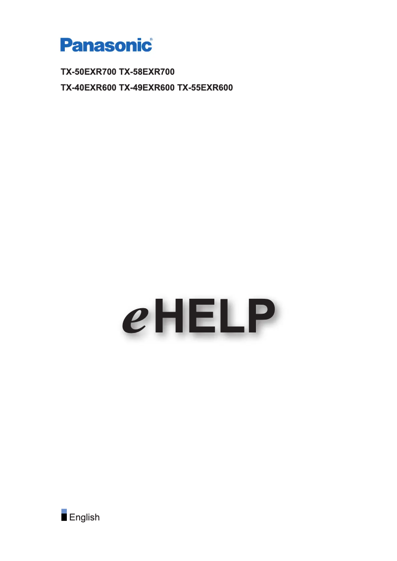 Página nº 1 - Manual de usuario Panasonic TX-50EXR700