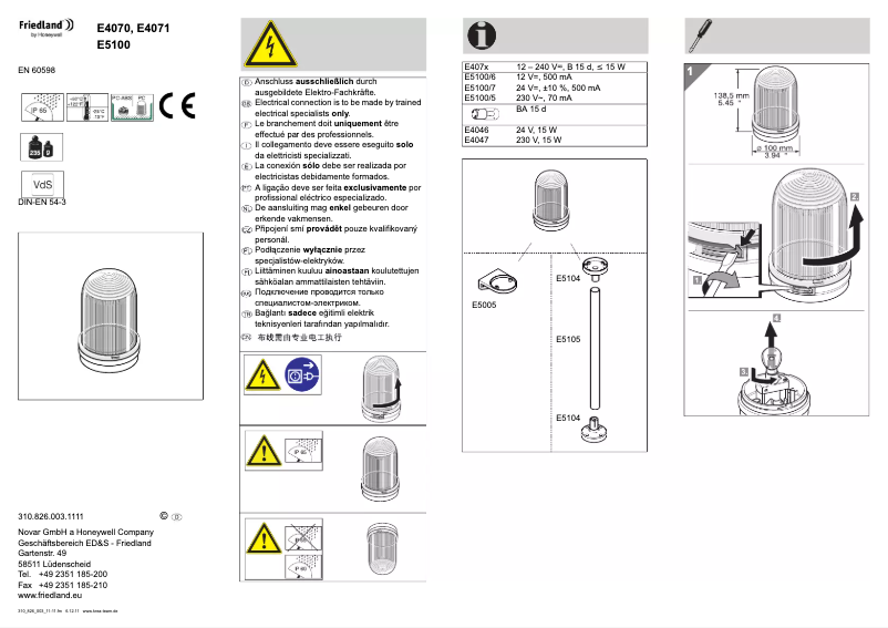 Imagen de la primera página del manual del dispositivo E5100