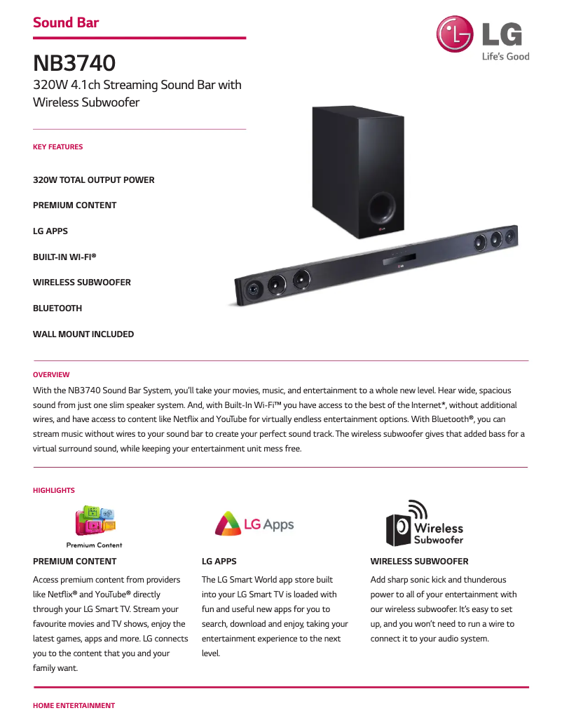 Imagen de la primera página del manual del dispositivo NB3740