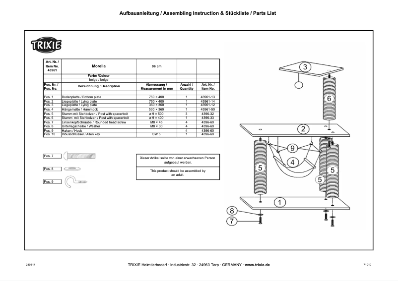 Página nº 1 - Manual de usuario Trixie Morella