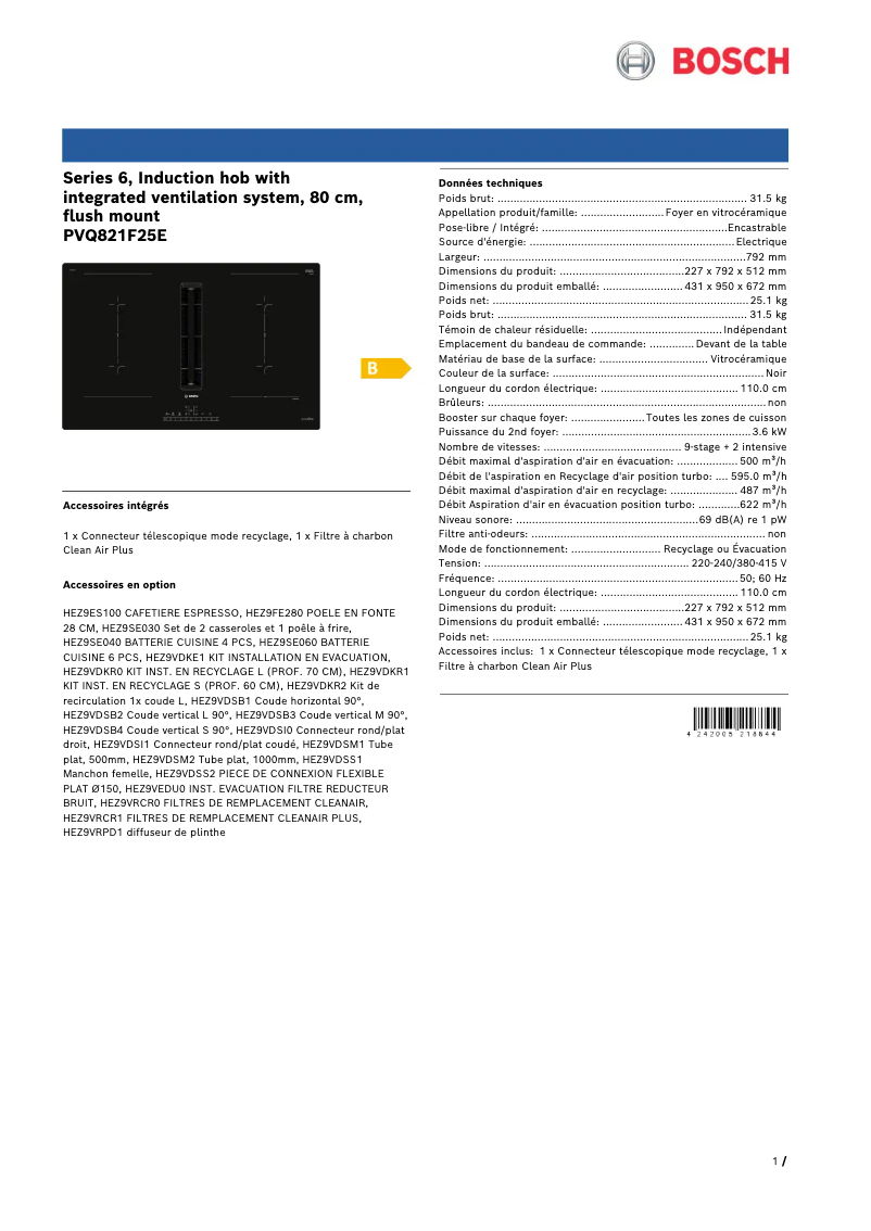 Imagen de la primera página del manual del dispositivo PVQ821F25E