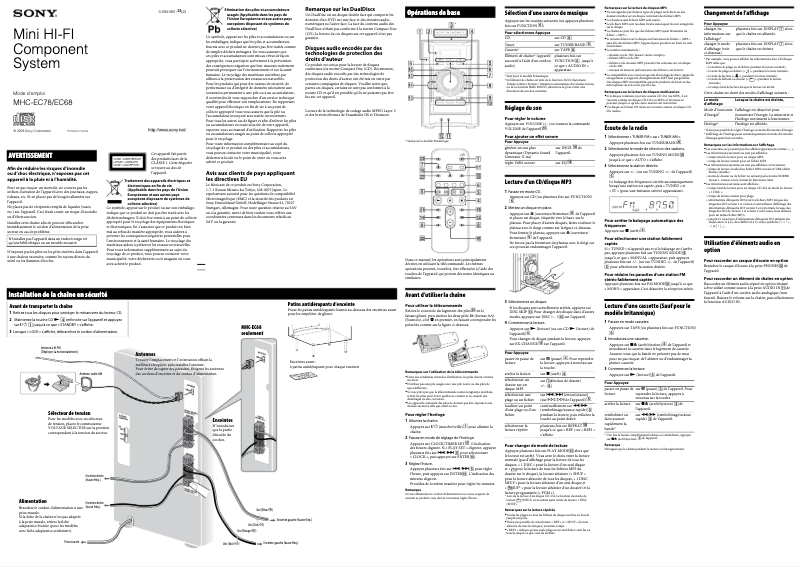 Imagen de la primera página del manual del dispositivo MHC-EC68
