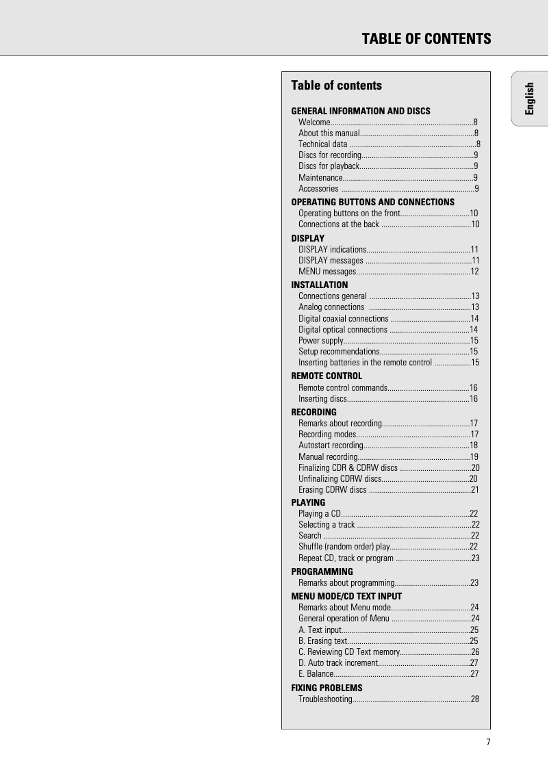 Página nº 1 - Manual de usuario Philips CDR770