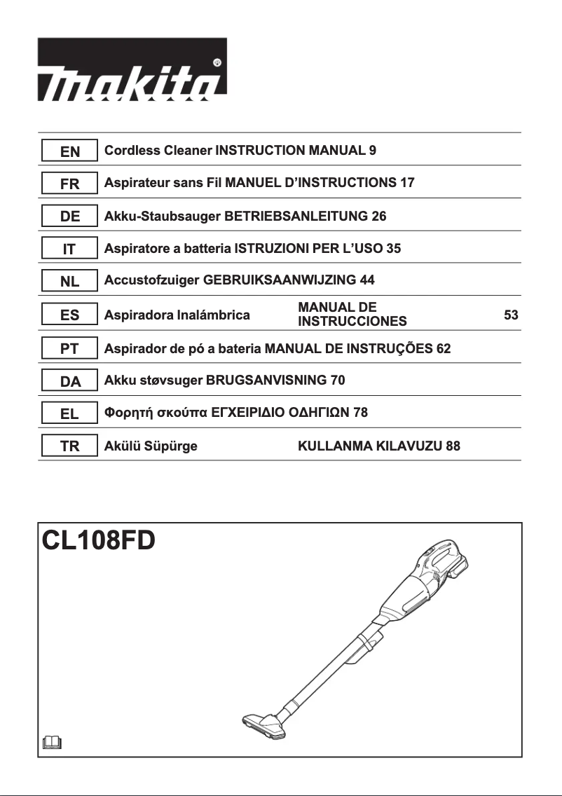 Página 1 del manual Manual de usuario Makita CL108FD