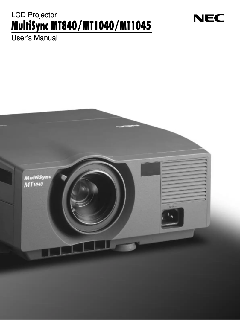 Página 1 del manual Manual de usuario NEC MultiSync MT1045